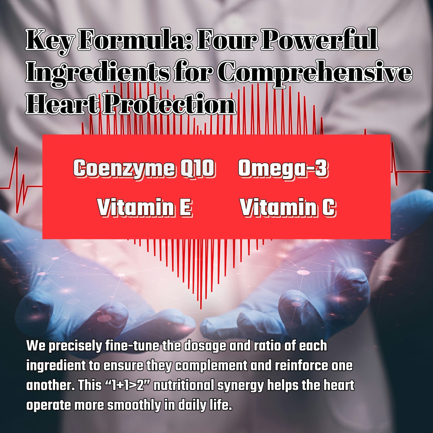 Aegabe Heart Health Supplements,with Coenzyme Q10 200mg,Omega-3 200mg,Dual Action,Ultra High Absorption,Boosts Myocardial Cell Energy and Vascular Elasticity,Reduces Blood Lipids and Vascular Resistance